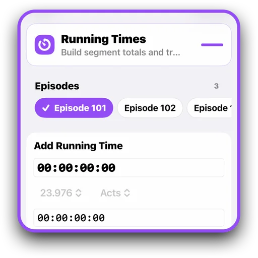 ShowBuild Running Times calculator