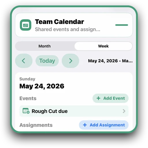 ShowBuild Team Calendar